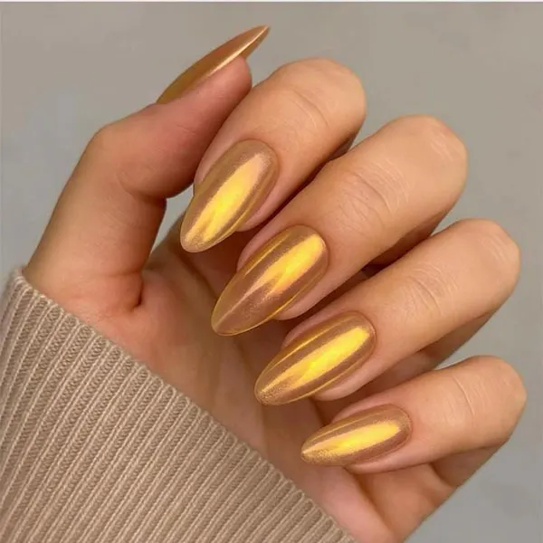 Autumn Chrome Nail Design 4