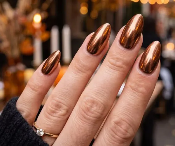 Autumn Chrome Nail Design 5