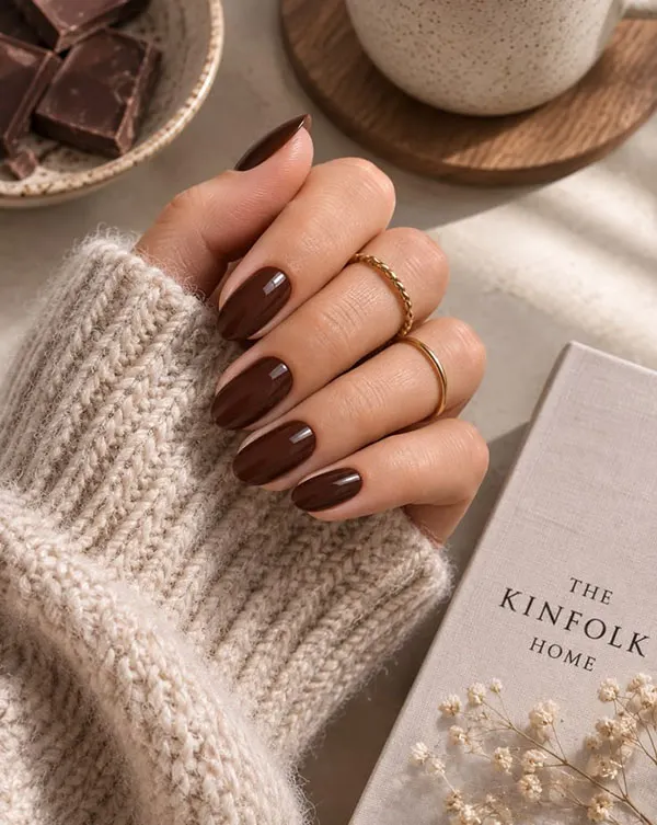 Chocolate themed nail design 1