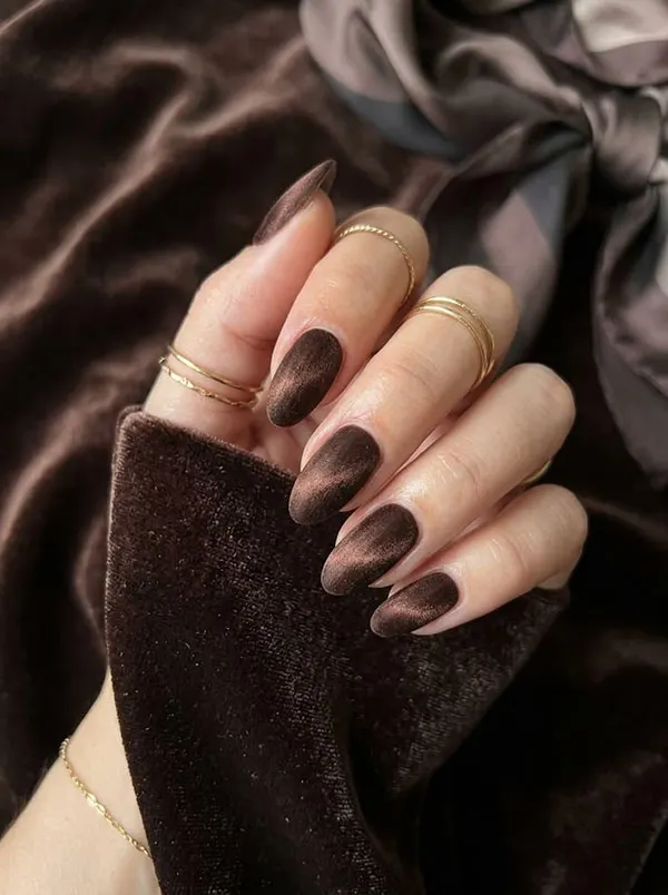 Chocolate themed nail design 14