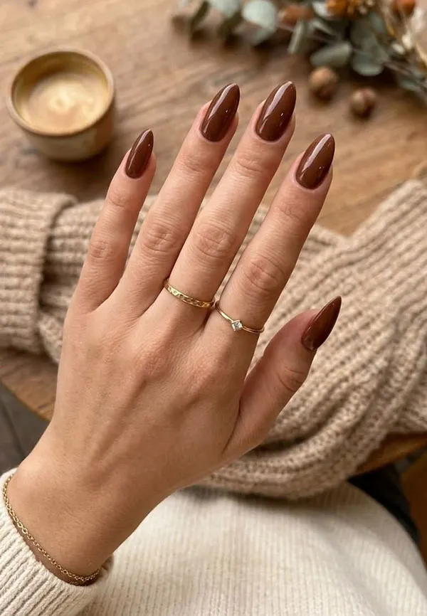 Chocolate themed nail design 2
