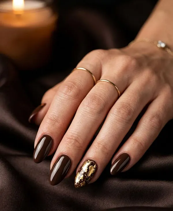 Chocolate themed nail design 23