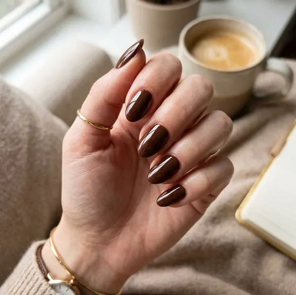Chocolate themed nail design 29