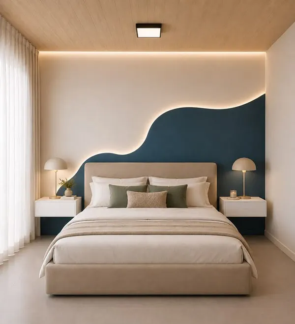 Design of the wall behind the bed 16