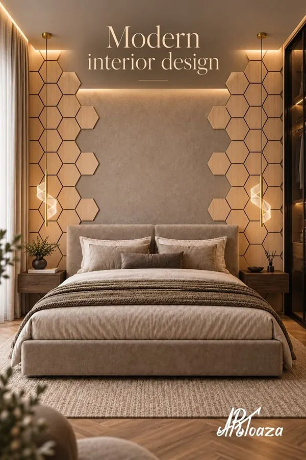 Design of the wall behind the bed 9
