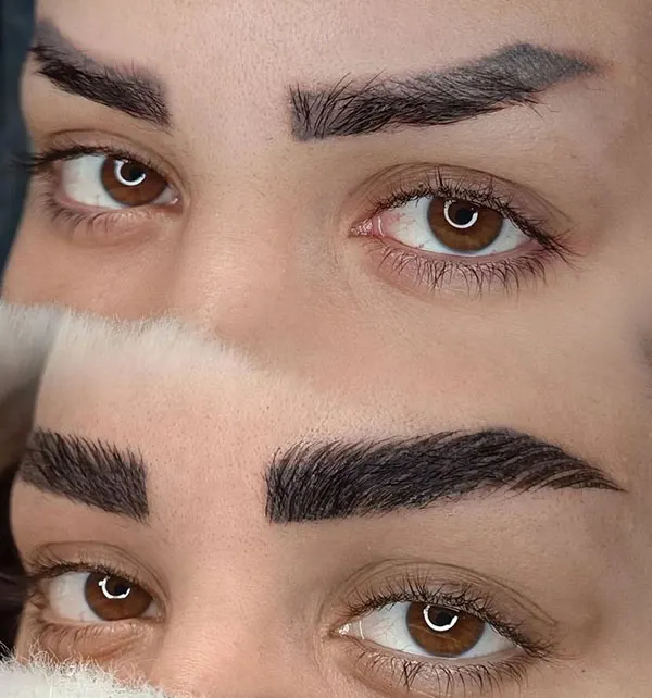30 مدل تتو ابرو شیک؛ از نچرال تا ابروهای پررنگ و چشمگیر! 27 Eyebrow tattoo model 23