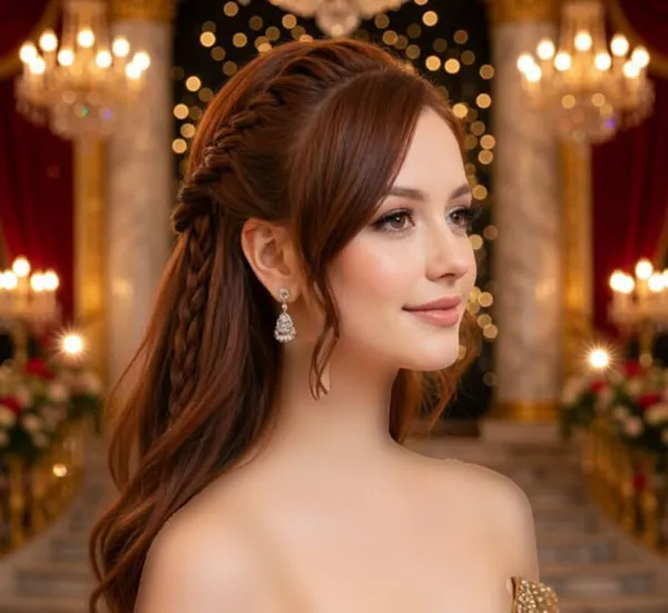 Formal front hair braiding style 1