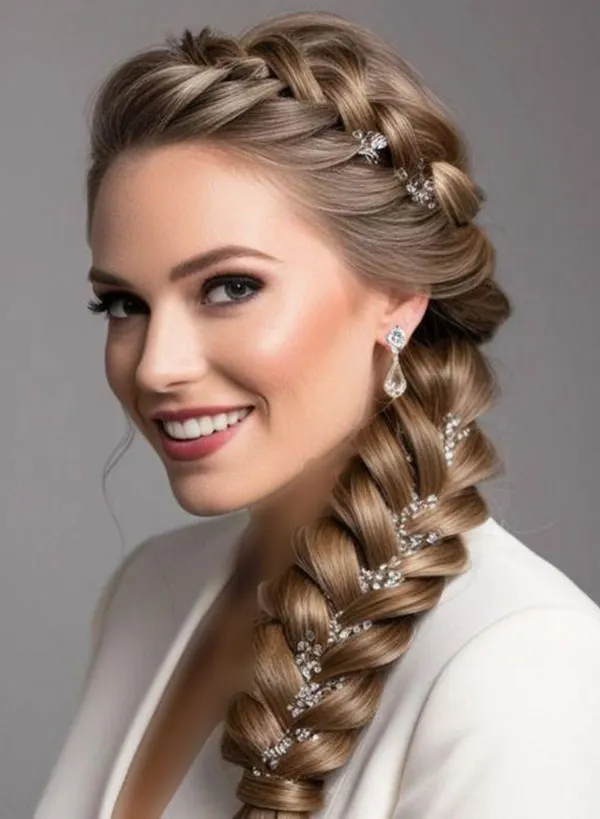 Formal front hair braiding style 10