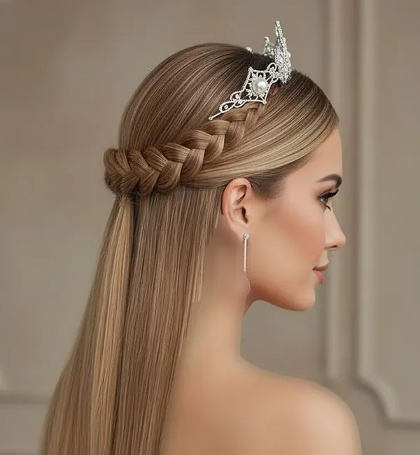 Formal front hair braiding style 11
