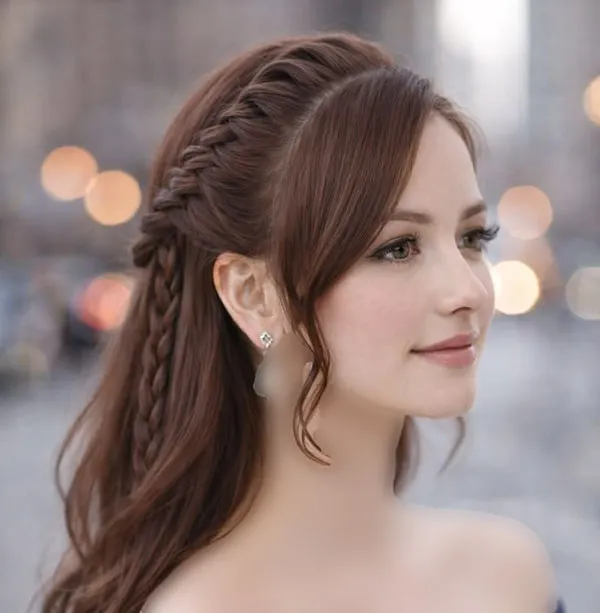 Formal front hair braiding style 13