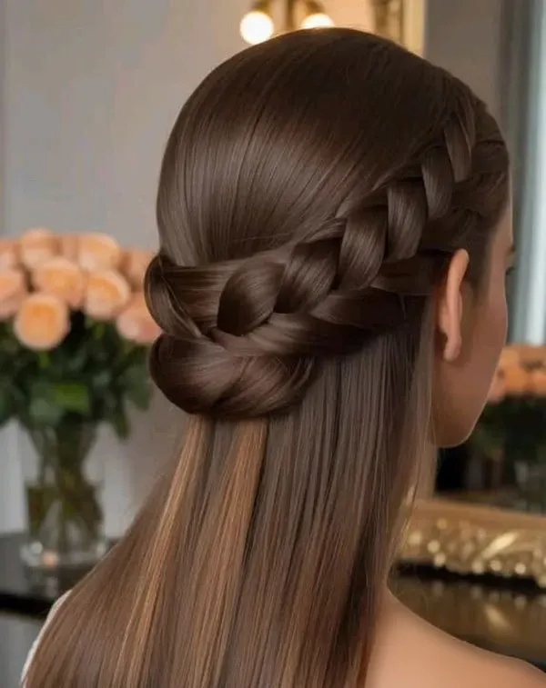 Formal front hair braiding style 15