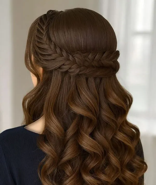Formal front hair braiding style 16