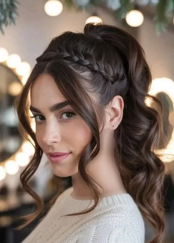 Formal front hair braiding style 2