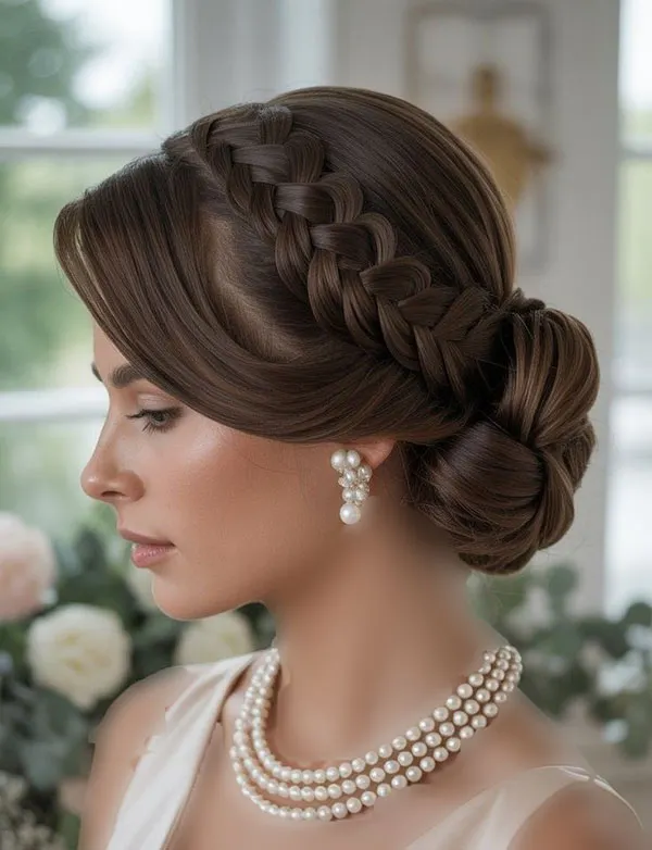 Formal front hair braiding style 22