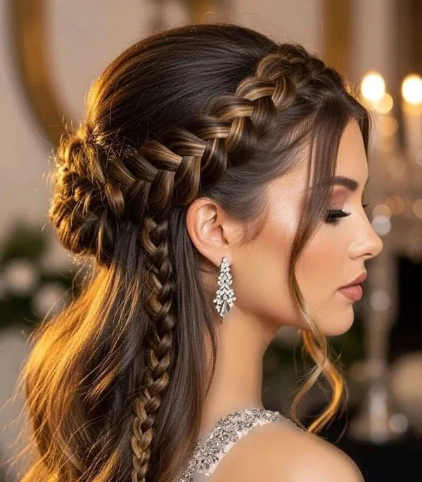 Formal front hair braiding style 25