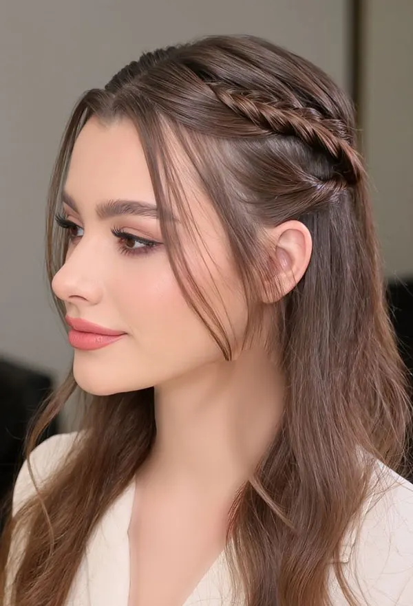 Formal front hair braiding style 26