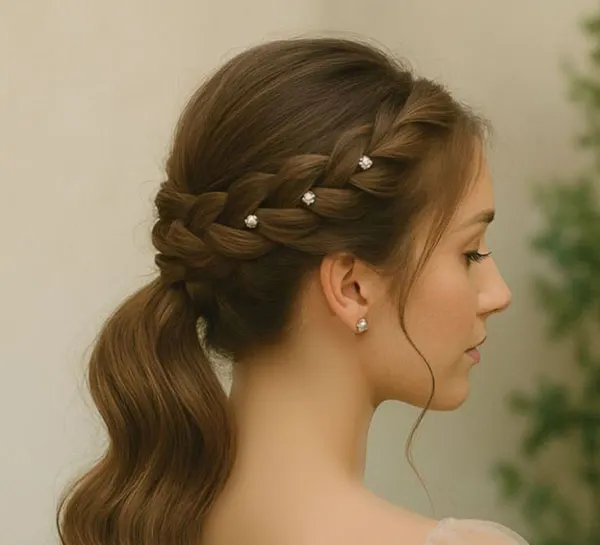 Formal front hair braiding style 30