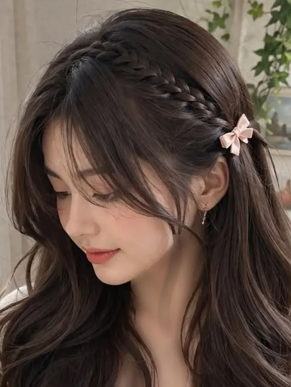 Formal front hair braiding style 4