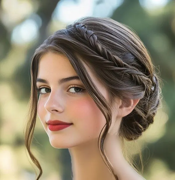 Formal front hair braiding style 5