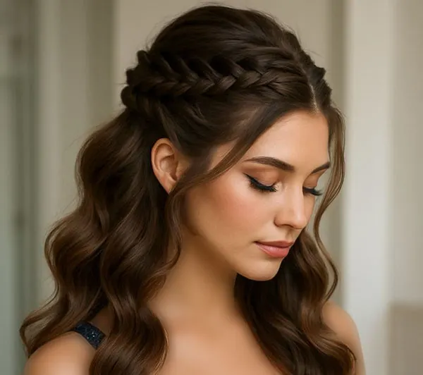 Formal front hair braiding style 6