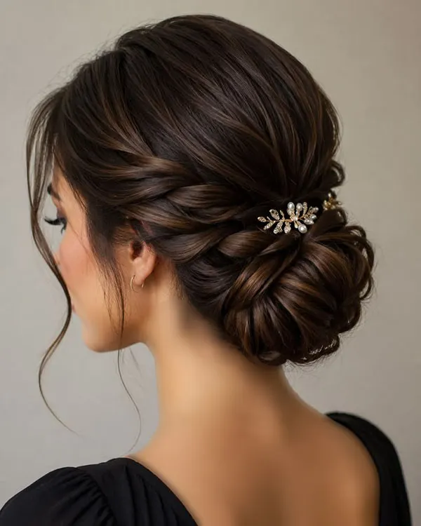 Formal low updo hairstyle 13