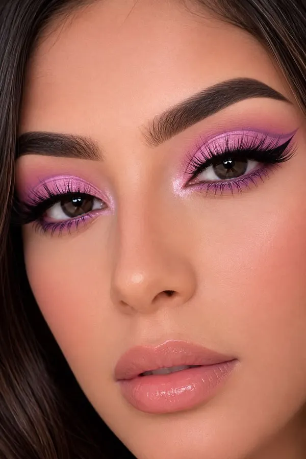 Girly pink makeup 15