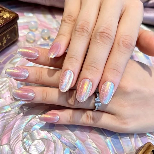 Glittery artificial nails 21