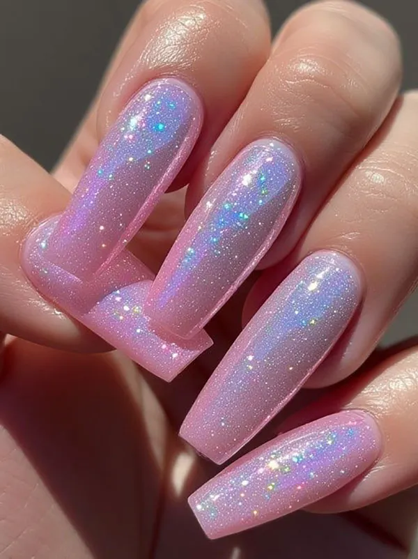 Glittery artificial nails 6