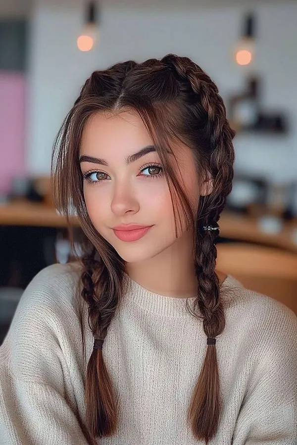 Photos of new hairstyles with braids for girls 14