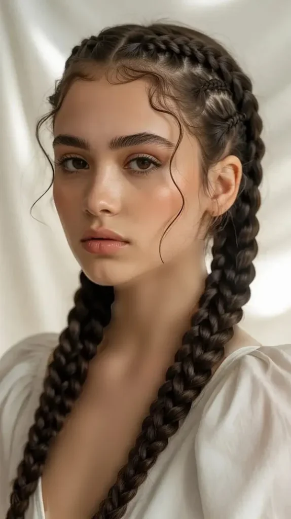 Photos of new hairstyles with braids for girls 16
