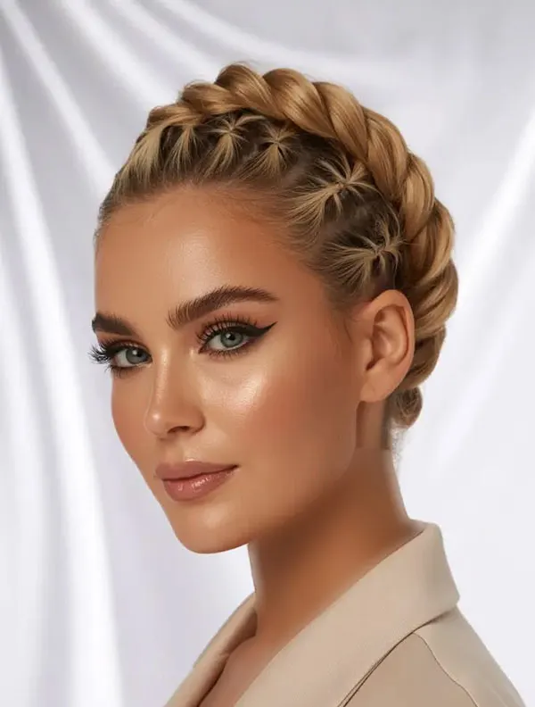 Photos of new hairstyles with braids for girls 19