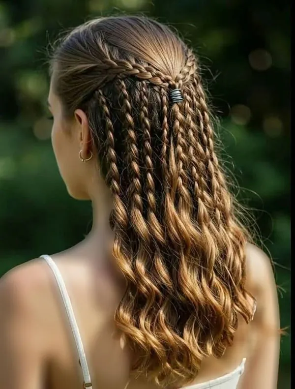 Photos of new hairstyles with braids for girls 21