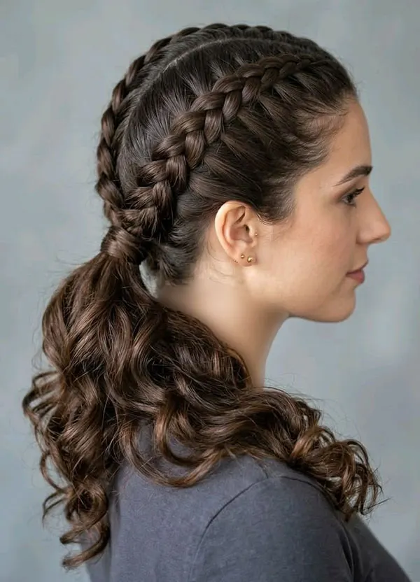 Photos of new hairstyles with braids for girls 23