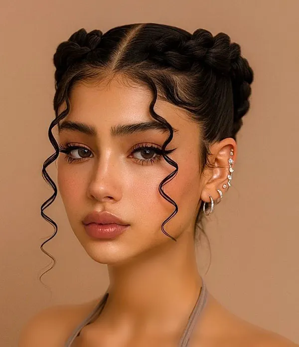 Photos of new hairstyles with braids for girls 30
