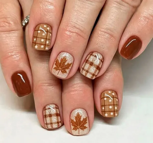 Short autumn nail designs 20