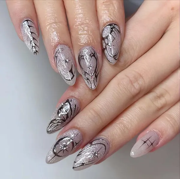Silver nail design 14