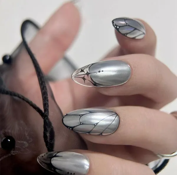 Silver nail design 18