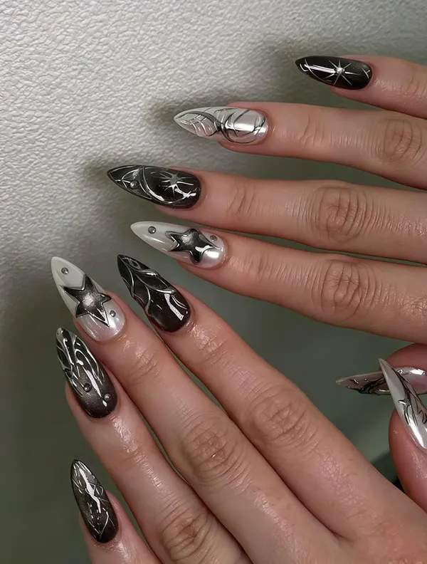 Silver nail design 23