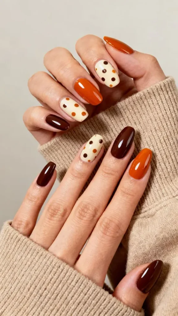 طرح ناخن پاییز امسال 2026؛ از قهوهای دلنشین تا زرشکی جسورانه! 7 This autumns nail designs 5