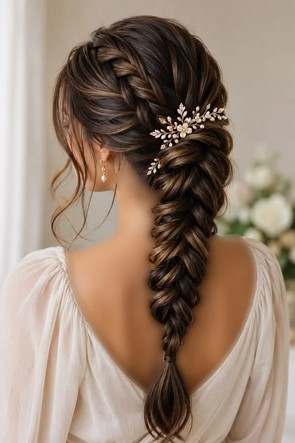 انواع مدل بافت مو برای عروسی رفتن؛ از بافتهای ظریف تا مدلهای خاص مجلسی 2026 17 Braided hairstyles for attending a wedding 14