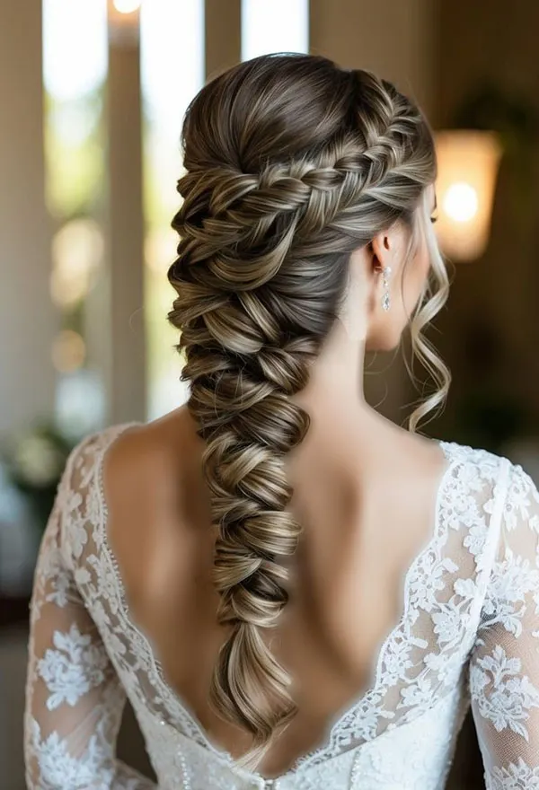 انواع مدل بافت مو برای عروسی رفتن؛ از بافتهای ظریف تا مدلهای خاص مجلسی 2026 28 Braided hairstyles for attending a wedding 22