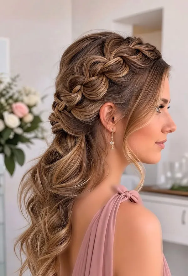 انواع مدل بافت مو برای عروسی رفتن؛ از بافتهای ظریف تا مدلهای خاص مجلسی 2026 34 Braided hairstyles for attending a wedding 27