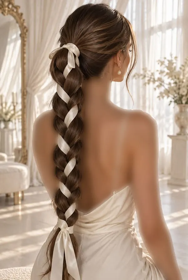 31 مدل بافت مو دم اسبی شیک؛ ایدههای زیبا برای مهمانی و عروسی! 5 Braided ponytail 1
