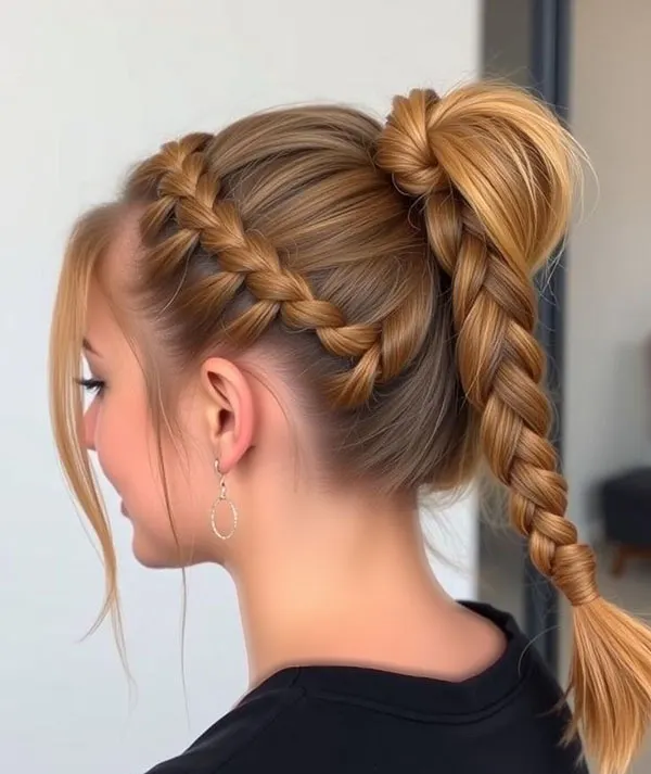 31 مدل بافت مو دم اسبی شیک؛ ایدههای زیبا برای مهمانی و عروسی! 11 Braided ponytail 10