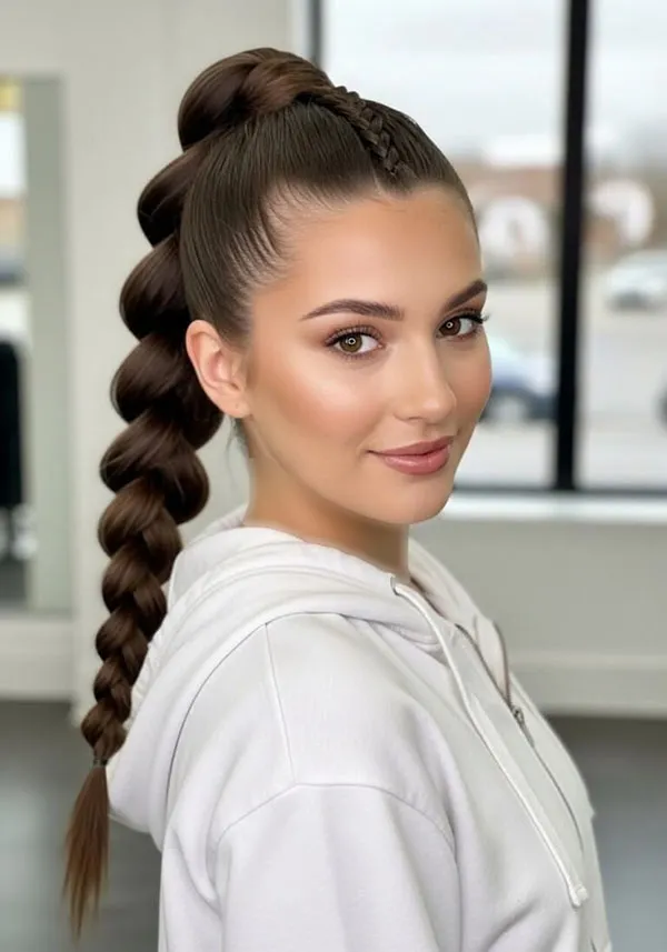31 مدل بافت مو دم اسبی شیک؛ ایدههای زیبا برای مهمانی و عروسی! 14 Braided ponytail 11