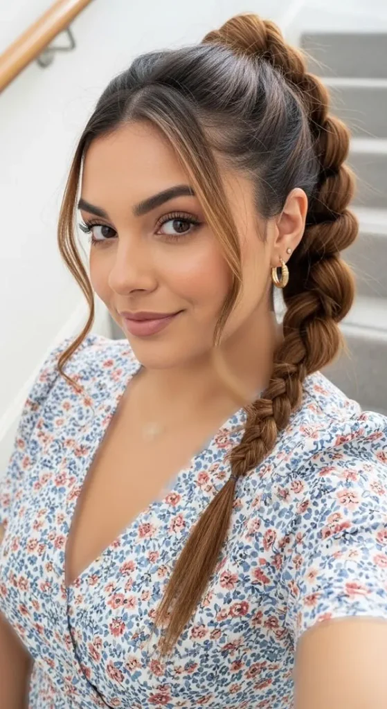 31 مدل بافت مو دم اسبی شیک؛ ایدههای زیبا برای مهمانی و عروسی! 20 Braided ponytail 17