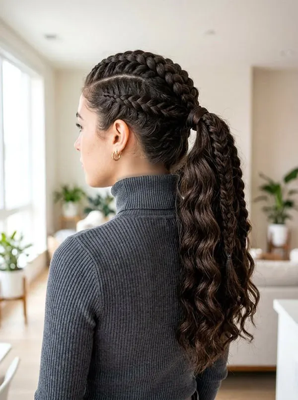 31 مدل بافت مو دم اسبی شیک؛ ایدههای زیبا برای مهمانی و عروسی! 21 Braided ponytail 20