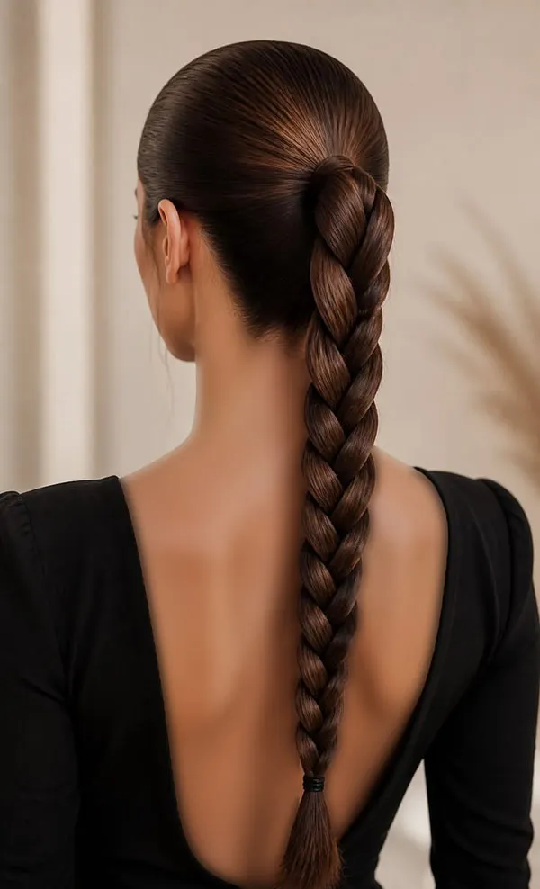 31 مدل بافت مو دم اسبی شیک؛ ایدههای زیبا برای مهمانی و عروسی! 27 Braided ponytail 22