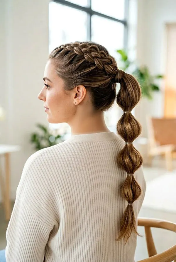 31 مدل بافت مو دم اسبی شیک؛ ایدههای زیبا برای مهمانی و عروسی! 25 Braided ponytail 24