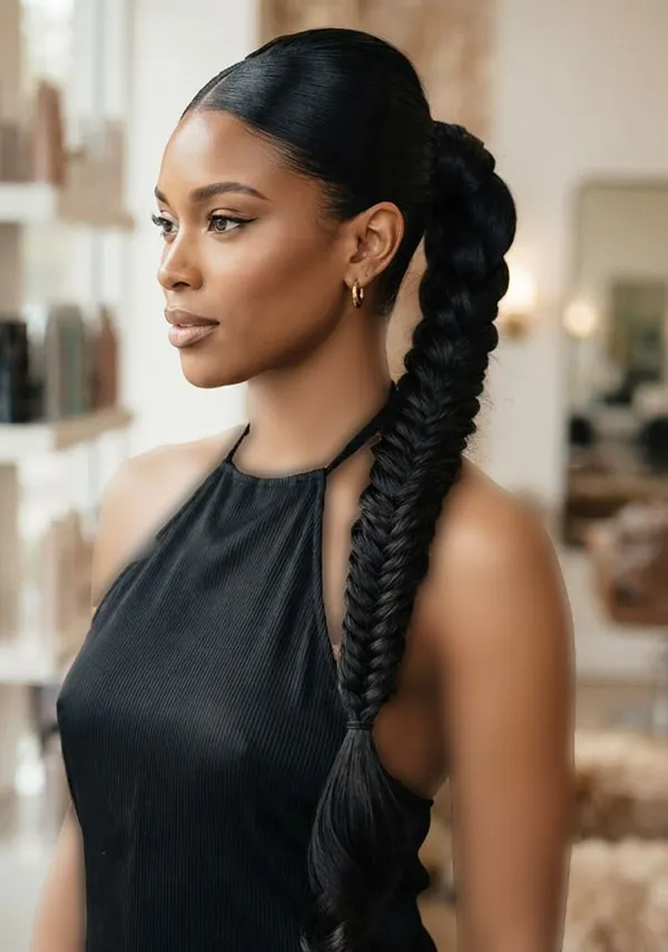 31 مدل بافت مو دم اسبی شیک؛ ایدههای زیبا برای مهمانی و عروسی! 28 Braided ponytail 27